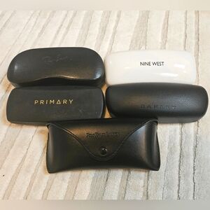 Bundle of 5 sunglasses cases, Ray-Ban, nine west, ralph lauren, primary, Oakley